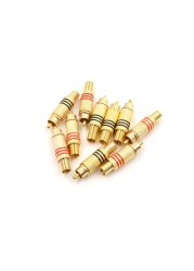 10pcs DIY Parts Gold Red Black Metal Spring RCA Male Connector Jack Plug AV Plugs for Computer Audio Video Soldering