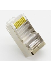 50 قطعة موصل rj45 cat6 محمية موصلات الشبكة rj45 التوصيل 8p8c محطات ل stp إيثرنت كابل مفاتيح مودم