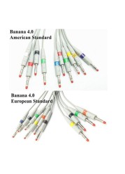 5pcs/lot Compatible with Schiller AT1/ AT2 /CS6/ CS100/AT101 ECG EKG Cable with Lead Wires 10 Leads EKG Cable 4.0 Banana End