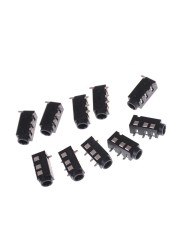 10pcs/lot PJ-320D 4 Pins SMD 3.5mm Female Headphone Jack Connector PCB Mount Wholesale