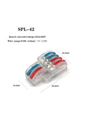 5/10pcs/SPL-42/62 Small Push-In Connector Terminal Block Quick Wire Connector Universal Cable Wire Connector