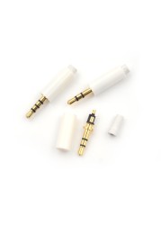 2pcs/lot 2.5mm Stereo Headphone Plug With Tail 3/4 Pole 2.5mm Audio Plug Jack Adapter Connector For White Phone