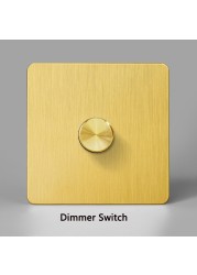 Stainless Steel Panel Dimmer Switch Led and Electric Light Brightness Regulator Antique Brass EU Standard With Claws