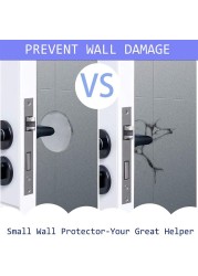 6pcs Door Stopper Wall Protector Self-adhesive Quiet Reusable Shock Absorbent Gel Door Handle Silencer Wall Protection