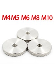 M4 M5 M6 M8 M10 M12 Hand Screw Nuts Knurled Thumb 304 Stainless Steel Flat Head Knurled Round Nut Hardware Fasteners