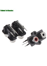 5pcs 2/4 Hole RCA Female Stereo Audio Jack AV Audio Input Connector Jack