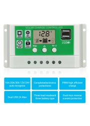 12V/24V10A20A30A Lithium Battery Solar Solar Controller Street Light Control Switch Dual USB Output