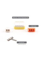 10/30/50/100pcs 2/3/5 Pin Quick Easy Wire Fastener Connector Terminal Block Compact Push In Connector Wiring Connector AWG 20-14