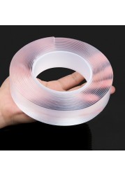 Non-marking Nano Double Sided Tape Transparent Reusable Waterproof Adhesive Tapes washable removable tape