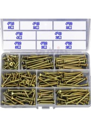 230pcs wood screw set cross recessed fiberboard screw zinc plated self tapping screw countersunk flat head flat board