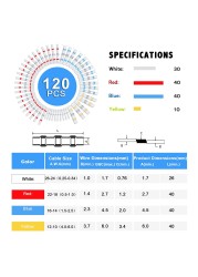 120pcs Insulator Welding Wire Connectors, Self Soldering Heat Shrink Butt Connector Waterproof Heat Shrink Butt Terminal Boat Wire Joint