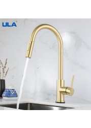 ULA Touch Kitchen Mixer Faucet Sensor Kitchen Faucet Crane Sink Mixer Rotate Kitchen Tap Pull Out Faucet With Sensor Gold Tap