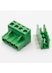 10 sets ht5.08 4pin right angle terminal plug type 300V 10A 5.08mm pitch connector pcb screw terminal block