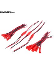 New 20pcs Red Connector 2 Pin Connector Male Female JST Connector Cable 22 AWG Wire for RC Helicopter Battery LED Decoration Lights