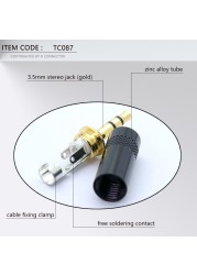 10pcs 3.5mm Jack Stereo 3.5mm Male Plug Connector Copper Plated Gold Jack 3.5mm Connector Wire for 6mm Headphone Cable Headphone