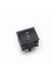 10pcs KCD5 21x24mm Double Power Rocker Switches Without Black Light ON-OFF-ON 4pin 6A/250V 15A/125V AC