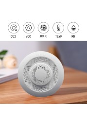 Tuya WiFi Smart CO2 Detector Zigbee Air Quality Monitor Indoor Air Quality Meter Tester App Alarm Formaldehyde VOC Temperature