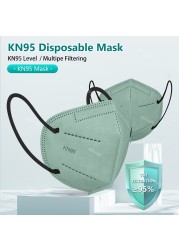 ماسكاريلا KN95 أقنعة الكبار Mascherine FFP2 Mascarillas FPP2 Negras ffp2necmorandi Colores 5 طبقات قناع وجه واقي