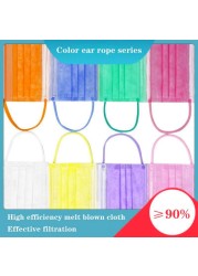 10-100pcs Non-woven Disposable Face Mask 3 Layer Mascarillas quiurgicas Gay Adult Mouth Masque Color Mascaras Fast Ship