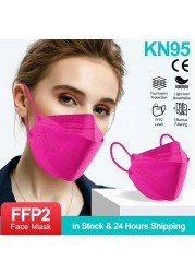 10-100 قطعة قناع لون ffp2fan kn95 اقنعة ce اسماك mascarillas ffp2reuse zable الكبار kn95 قناع وافق قناع الوجه الصحي fpp2