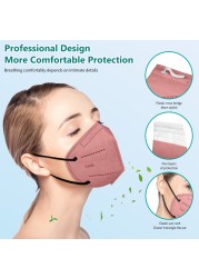 KN95 mascarillas 5-layer ffp2 approved colors morandi masque adult face masks fpp2 homology ada ffp2masque negras certified kn95