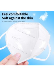 5 Layers Adult White KN95 Protective Face Mask Reusable Mascherine FFP2 Mascarillas FPP2 Masks ffp2masque CE Filter Fabric