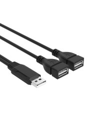 2.0 USB واحد الإناث ، اثنين كابل شحن البيانات الذكور واحد إلى اثنين كابل شحن 1 دقيقة 2USB كابل بيانات 30 سنتيمتر