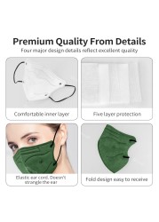 Morandi 5D Mask KN95 Mascarillas FPP2 Mascherine FFP2 Adult Face Mask Black 5 Layers Protective Face Masks ffp2fan CE Masque FFP 2