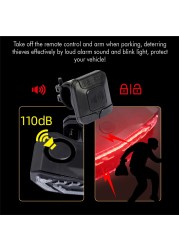 Elecpow Bicycle Alarm Taillight Anti-theft USB Rechargeable Waterproof Bike Rear Tail Light Turn Signal Warning Brake Light