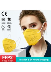 20-100 قطعة ffp2fan ce mascarillas ffp2reuse zable الألوان واقية الفم قناع kn95 masque ffpp2 mascarillas kn95 شهادة