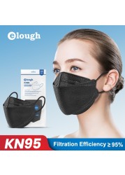 Elough Black KN95 Fish Mask 10-100pcs FFP2 Mascarillas faciales mascarilla fpp2 homology ada 4 layers reusable masque