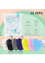 1-100pcs KN95 Masks ffp2fan ffpp2 Mouth Mask Reusable KN95 Respirator FPP2 Masque FFP2 Protective Face Mascarillas Masken CE