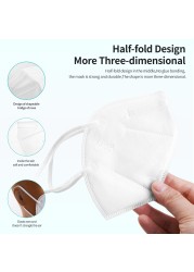 White Black Kn95 Mask 5 Layers Mask ffp2mascherine KN95 Reusable ce certified adult ffp2reuse zable mascherine Kn95 Mascarillas face mask