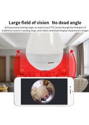 360 Degree Panoramic Camera Fisheye HD Lamp Bulb Camera Wifi Home Security Video Surveillance Wireless IP Camera App Remote View