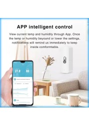Aubess واي فاي مستشعر درجة الحرارة والرطوبة ترمومتر داخلي الرطوبة نظام إنذار أمان المنزل الذكي ل Tuya الحياة الذكية اليكسا