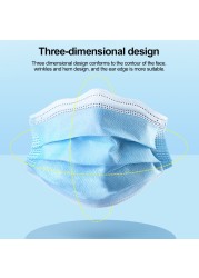 Disposable protective mask 3 ply non woven fabric dust cloth