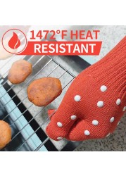 DEYAN-Women's Heat Resistant Oven Gloves BBQ Gloves 1472 f with Non-Slip Grip for Baking Grilling Smoker