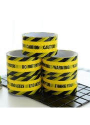 Warning Tape Thank You Keep Caution Black Lettering On Yellow Background Knit Factory, School, Office And Other Public Plac