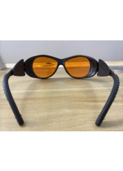 40nm 445nm 473nm blue laser safety glasses od 6 + CE with black box cleaning cloth elastic rope