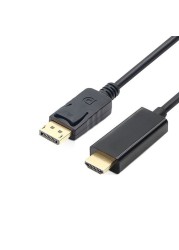 ديسبلاي بورت إلى كابل HDMI متوافق مع 1.8 متر 1080P منفذ عرض DP إلى كابل HDMI متوافق لتوصيل الكمبيوتر المحمول إلى أجهزة العرض