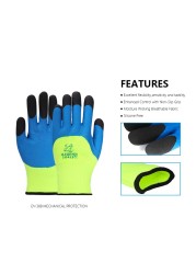 Andanda Work Gloves, Dura and Warm Palm Dipped Latex Gloves Suitable for Working in Cold Temperatures, Warm Winter Gloves