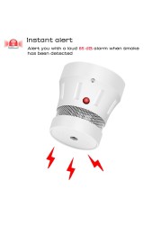 Zigbee smart smoke alarm safety protection wifi tuya sensitive control fire detector battery powered with sound and light alert