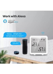 Tuya Smart WiFi Temperature Humidity Sensor Indoor Hygrometer Thermometer LCD Display Smartlife for Alexa Google Home Aubess