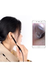 Kebidumei-Otoscope 3 in 1, Ear Cleaning Tool with Wifi, Medical Otoscope, with Built-in 6 LED Lights, 5.5mm, With Optical Viewfinder