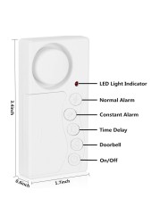 Awapow Refrigerator Wireless Alarm Door and Window Delay Induction Security Alarm Anti-theft System Set Smart Home Magnetic Door