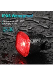 Awapow Bicycle Brake Tail Light Smart USB Charging Cycling Light IPX6 Waterproof LED Smart Safety Brake Auto Sensor Bike Lamp