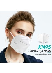 10-200pcs CE ffp2fan KN95 Filter 5 Ply Reusable Adult Face Mask Mascarillas FPP2 homology adas Mascherine FFPP2 Masque FFP 2 FP2