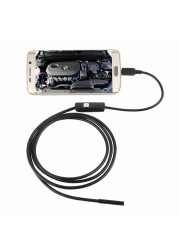 1M 7mm Endoscope For Android Phone Computer Combo Dimmable Industrial Endoscope Pipe Auto Repair Waterproof Meter Endoscope