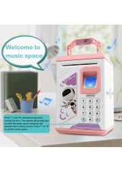 Piggy Bank Electronic ATM Password Money Box Cash Saving Banks Safe Boxes Auto Scroll Paper Banknote Gift for Kids