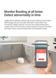 Tuya Home Alarm Zigbee Water Leak Alarm Sensor Water Leak Detector Smart Life App Flood Alert Overflow Security Alarm System